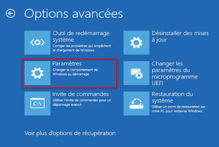 option-avancees-parametres-depannage-windows-ecran-bleu-pro-informatique-bekky-nantes
